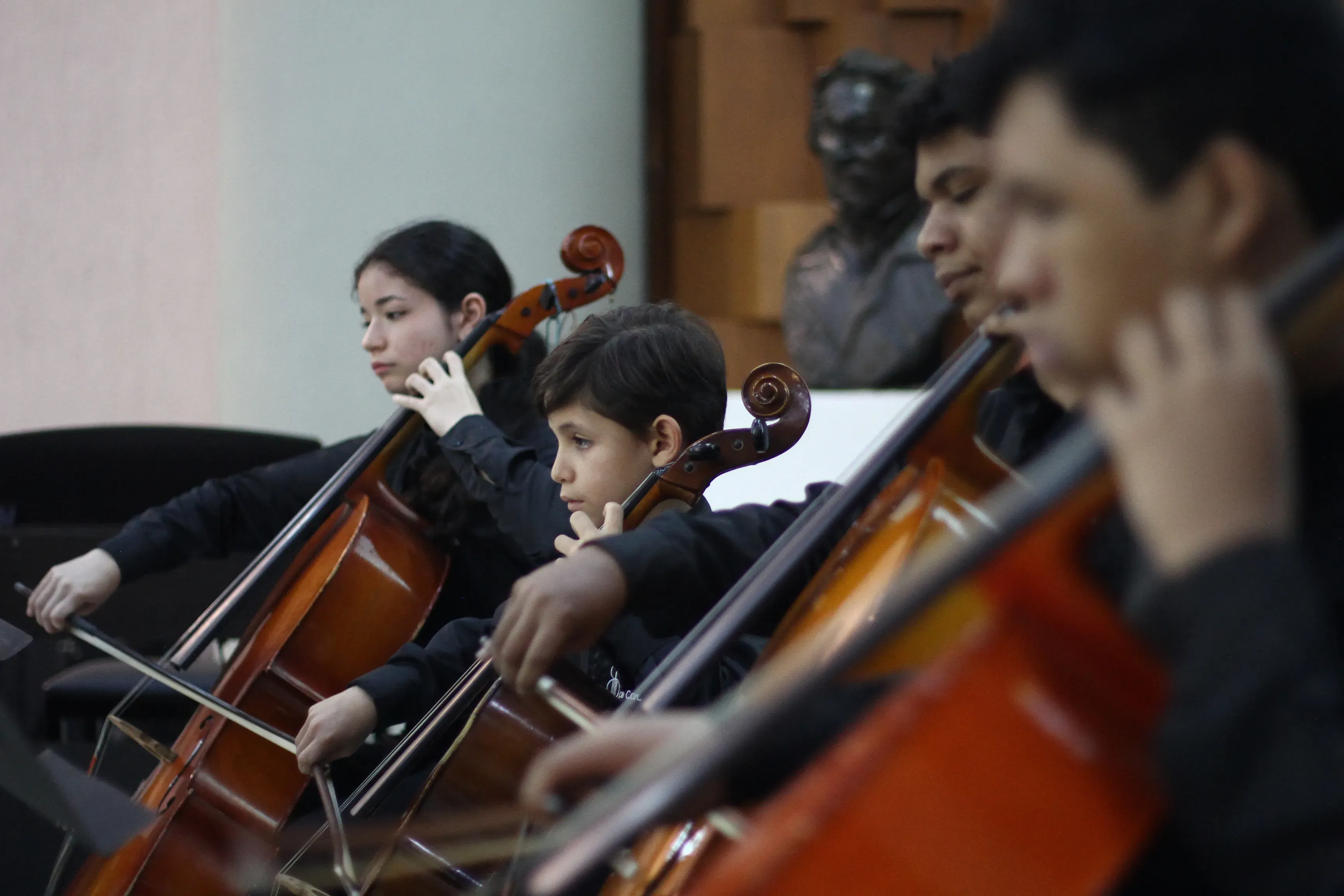 Practica orquestal en la academia